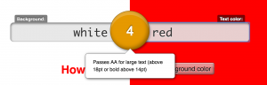 red text on white passes for size 14pt and larger