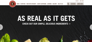 screenshot of Chipotle's fullscreen web design